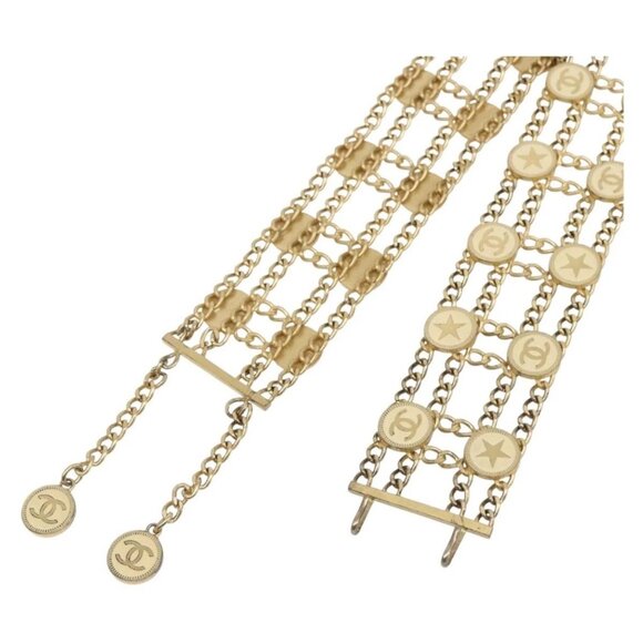 CHANEL Chain Belt metal Gold CC Auth 159438SAM main image 14